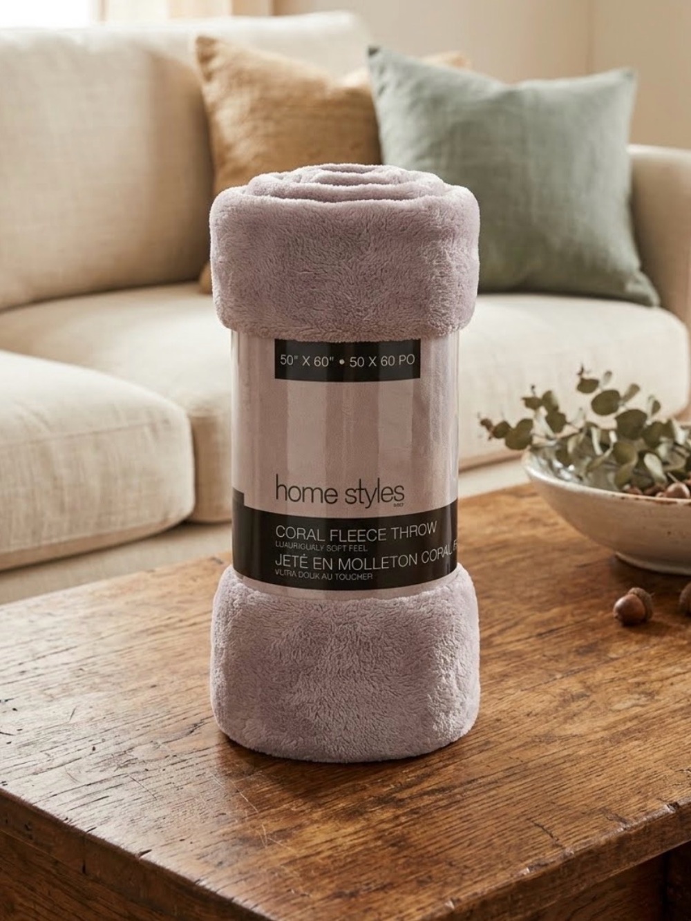 Home Styles ⭐️ Coral Fleece Throw ⭐️ - Pink/Mauve in Colour